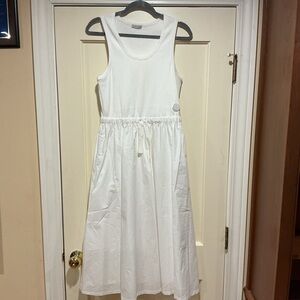 NWOT Moncler Elegant White Sleeveless Dress, Size M